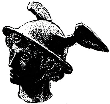 Голова бронзовой статуэтки Меркурия, найденная около 1930 г. в Риме, Трастевере. Из коллекции автора