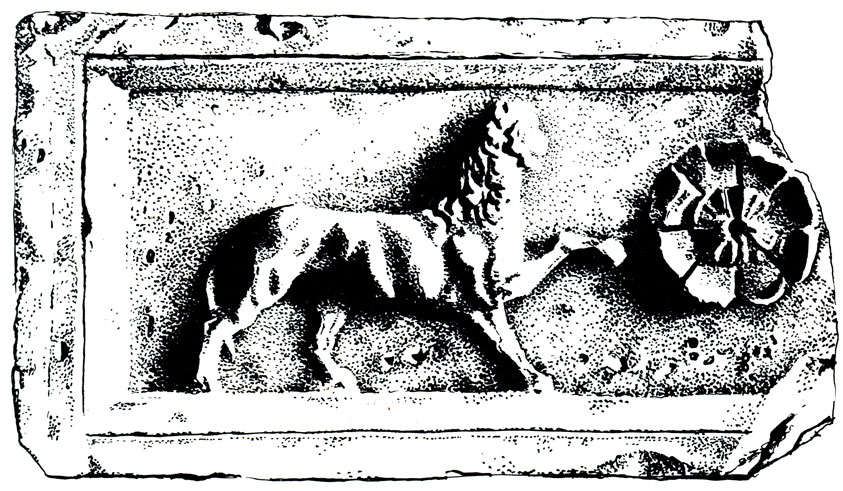 Мраморный рельеф льва. Период эллинизма. Археологический музей г. Мангалия, Румыния