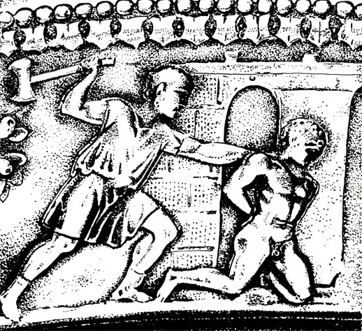 Сцена казни. Деталь серебрянного диска из Страже, Чехословакия
