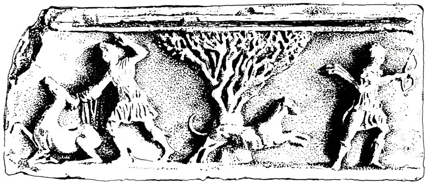 Диана на охоте. Мраморный рельеф (II-I вв. до н. э.). Археологический музей г. Мангалин. Румыния